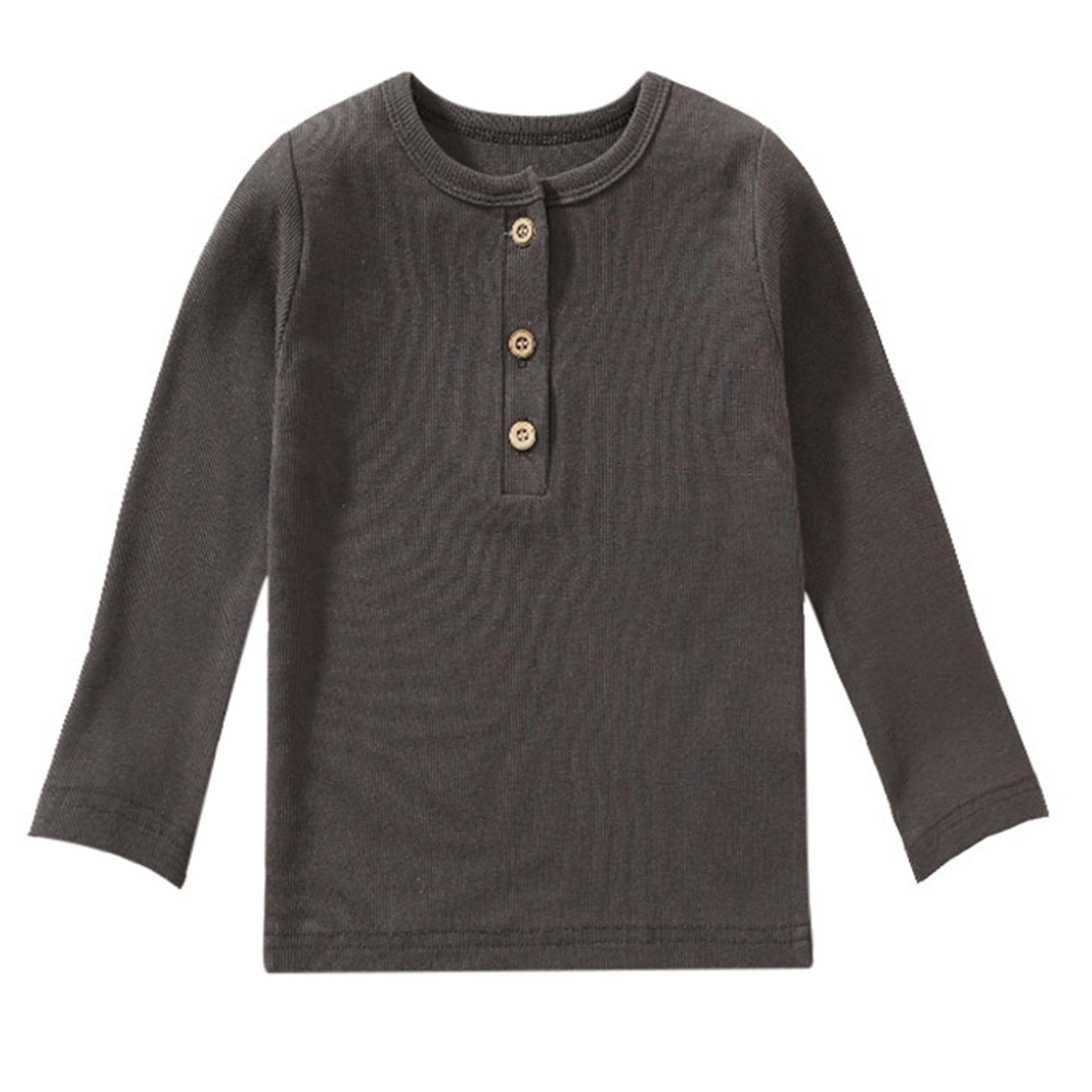 MEZZALL Toddler Kids Baby Girls Boys Long Sleeve Ribbed T-Shirt Tops ...
