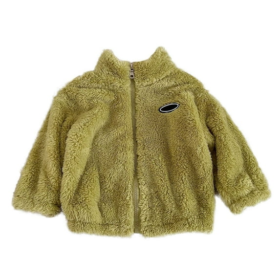 MEZZALL Toddler Kids Baby Girls Boys Solid Color Coat Jacket Outerwear Zipper Warm Winter Outwear Stylish Dailywear, Green, 5-6 Years