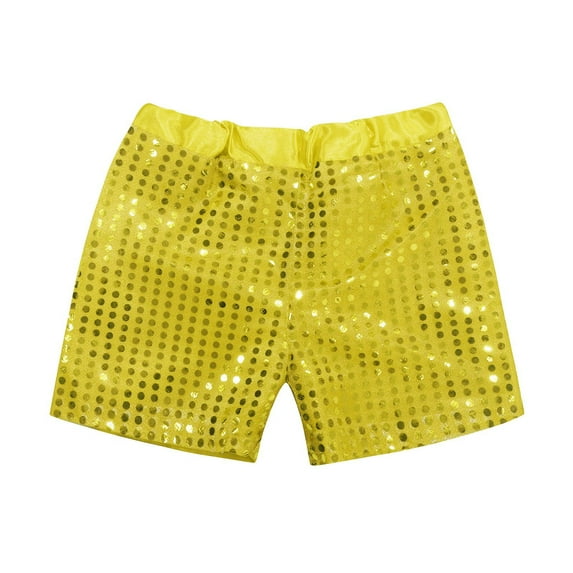MEZZALL Toddler Kids Baby Girls Boys Sparkly Sequins Elastic Waist Birthday Shorts Party Shorts Solid Color Cute Child Bottoms