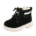 thumbnail image 1 of MEZZALL Toddler Kids Baby Girls Boys Warm Boots Lace Up Shoes Short Ankle Booties Trendy Child Footwear, 1 of 2