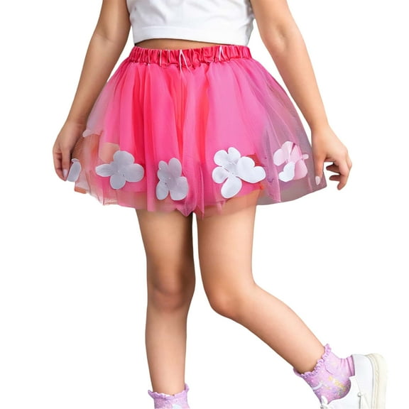MEZZALL Toddler Kids Baby Girls Dancing Princess Skirt Flowers Prints Mesh Ballet Tutu Skirts Trendy Baby Wear