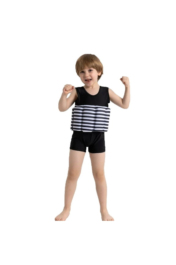 Toddler Kids Baby Girls Floatation Swimsuit With 8 Adjustable Buoyancy Strawberry Float Suit Swim Vest Bathing Suit Summer Vacation Swimwear Beachwear Trendy