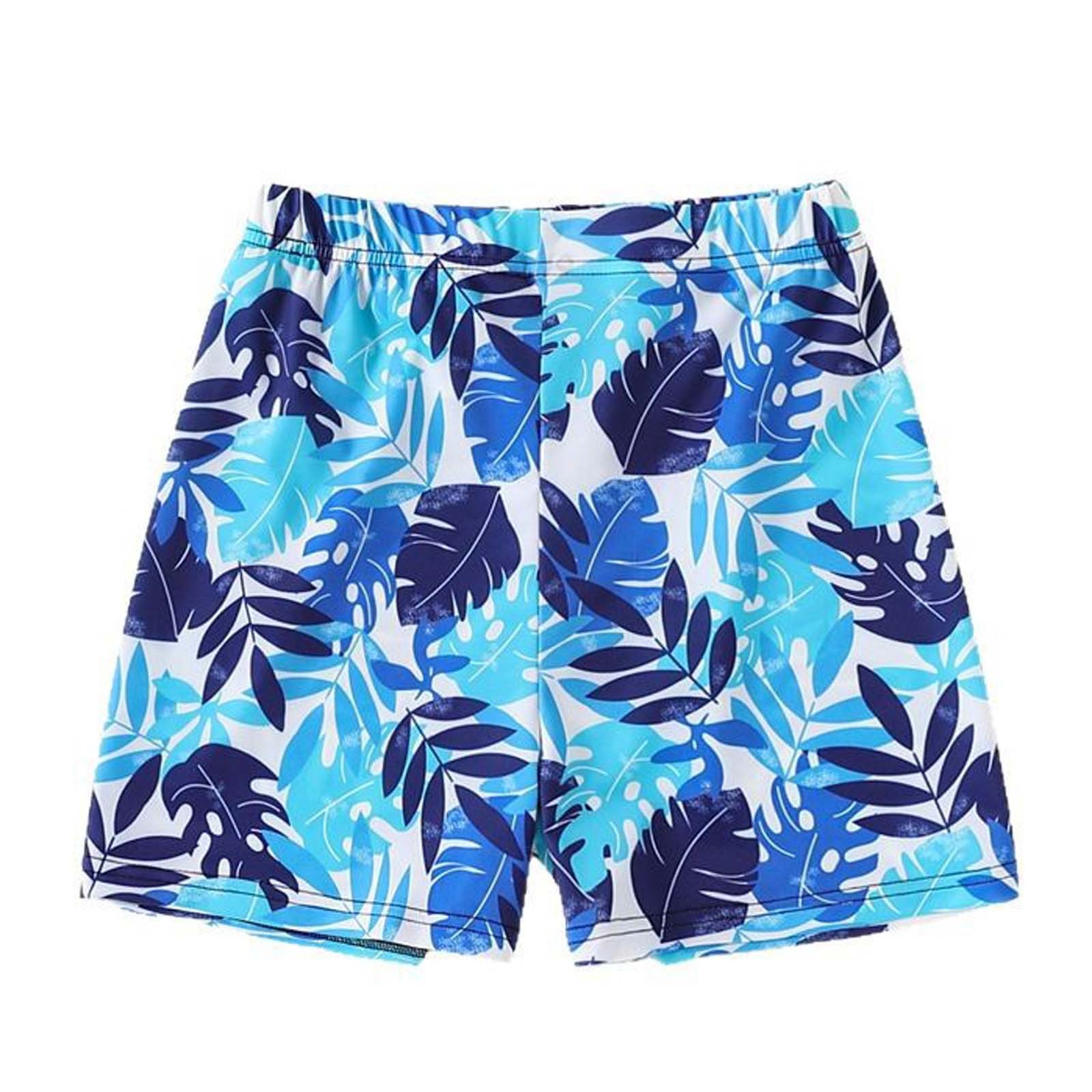 MEZZALL Toddler & Kids Beach Swim Trunks With Flat Waistband Boys Girls Summer Surf Shorts For Pool & Ocean Hawaii Swim Wear, 3-4 Years