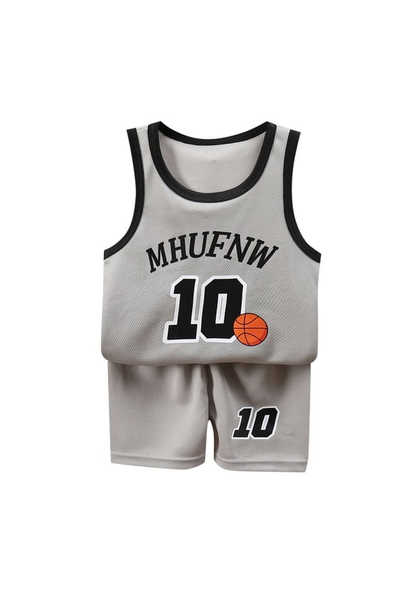 Toddler Kids Big Boys Tank Tops Shorts Outfits Sets Clothes Baby Basetball Sports Tops Shorts Outfits Sets Breathable, 7-8 Years