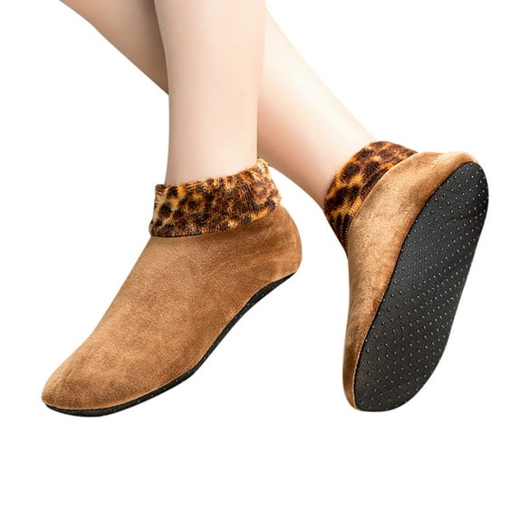 MEZZALL Toddler Kids Boys Girls Winter Warm Cartoon Lined Leopard Non- Home Indoor Thermal Socks Cozy, 2-4 Years