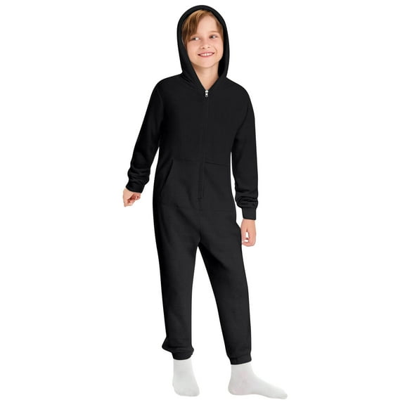 MEZZALL Toddler Kids Girls Boys Solid Color Long Sleeve Zipper Sweatshirt Hooded Romper Jumpsuit With Pocket Onesies For Children Cozy O-Neck Spring One-Pieces