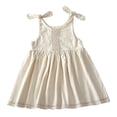 thumbnail image 1 of MEZZALL Toddler Kids Girls Solid Color Linen Pockets Sleeveless Beach Straps Dress Sundress, 4-5 Years, 1 of 4