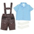 thumbnail image 1 of MEZZALL Toddler Kids Oktoberfest Set Boys Lederhosen Shorts Shirt Socks German Party Suit 3PCS, 1 of 3