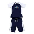 thumbnail image 1 of MEZZALL Toddler Swimsuit Boy 2PCS Boys Swimwear Sets Short Sleeve Boys Swim Shirt Boy Swim Trunks Summer Beach Vacation Pool Rash Guard Bathing Suits 9-10 Years Stylish Baby Wear, 1 of 6