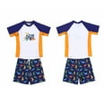 thumbnail image 1 of MEZZALL Toddler Swimsuit Boy 2PCS Boys Swimwear Sets Short Sleeve Boys Swim Shirt Boy Swim Trunks Summer Beach Vacation Pool Rash Guard Bathing Suits 4-5 Years Lovely Kids Wear, 1 of 9
