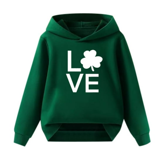 MEZZALL Unisex Kids St Patricks Hoodie with Kangaroo Pocket Shamrock Print Sweatshirt for Boy Girl 3-13 Years
