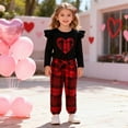 thumbnail image 1 of MEZZALL Valentine's Day Girls Outfits Plaid Heart Applique Sleeveless Tops And Trousers Two Piece Coordinated Matching For Toddler Little Kid And Youth Daughter Granddaughter Stylish Clothing Sets, 1 of 8