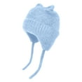 thumbnail image 1 of MEZZALL Warm Caps Girl Boy Hooded Winter Scarf Kids Hat Cap Scarf Knit Baby Care Relaxed Fit Toddler Dailywear, Light Blue, One Size, 1 of 3