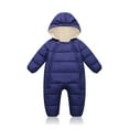 thumbnail image 1 of MEZZALL Winter Baby Boys Girls Fuzzy Thickened Romper Jumpsuit With Hood Toddler Onesie Warm Soft Playwear Breathable Long Sleeve O-Neck Spring Child One-Pieces, 1 of 5