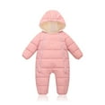 thumbnail image 1 of MEZZALL Winter Baby Boys Girls Fuzzy Thickened Romper Jumpsuit With Hood Toddler Onesie Warm Soft Playwear Fashionable Long Sleeve O-Neck Spring Child One-Pieces, 1 of 4