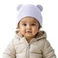 thumbnail image 1 of MEZZALL Winter Knitted Hat Kids With Adorable Bear Ears Soft Stretchy Warm Cap For Boys Girls Solid Color Boho Child Hats, 1 of 5