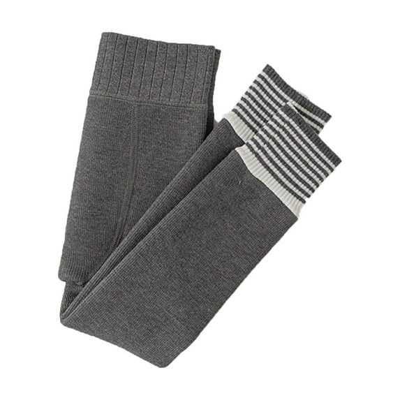 MEZZALL Winter Thick Padded Tights For Children Leggings For Girls Leggings Thermal Pantyhose Ankle Length Pants Relaxed Fit Toddler Dailywear, Grey, 3-5 Years