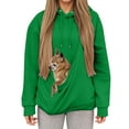 thumbnail image 1 of MEZZALL Winter Women Hooded Sweatshirt With Pocket And Pouch For Cat Mom Comfort Long Sleeve Warm Cozy Pouch Hoodies Pet Carrier Pullover Tops, 1 of 6