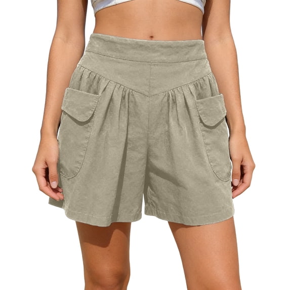 MEZZALL Women Beach Casual Hot Shorts With Elastic Waistband Lightweight Athletic Running Workout Shorts Classic Solid Color Summer Daily Bottoms