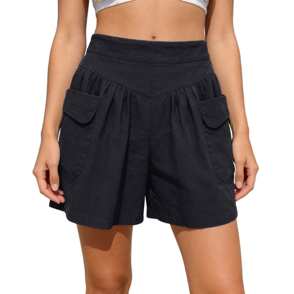 MEZZALL Women Beach Casual Hot Shorts With Elastic Waistband Lightweight Athletic Running Workout Shorts Versatile Solid Color Summer Daily Bottoms