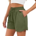 thumbnail image 1 of MEZZALL Women Casual Summer Shorts With Drawstring Waist Pockets Elastic Comfortable Loose Fit Solid Color Basic Shorts Leisure Daily Bottoms, 1 of 9