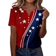 thumbnail image 1 of MEZZALL Women Independence Day T-Shirts Graphic Tees 4Th Of July V Neck Summer Button Short Sleeve Fall Shirt Celebrate America's 250th Anniversary Tops, 1 of 5
