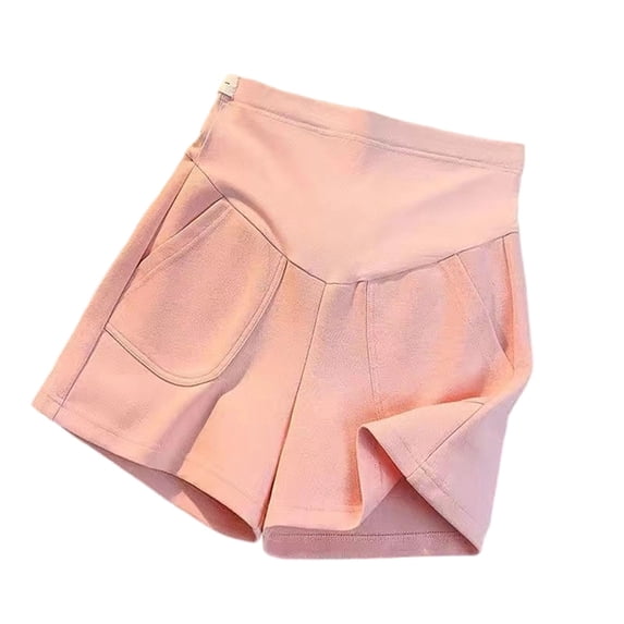 MEZZALL Women Maternity Shorts Solid Color For Loose Fit Pregnancy Capris With Soft Belly Support Comfortable Casual Wear Comfort Pregnant Shorts