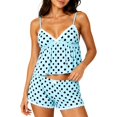 thumbnail image 1 of MEZZALL Women Pajama Sets Polka Dot V-Neck Bow Lace Camisole Shorts Sleepwear Summer 2 Piece Soft Homewear, 1 of 4