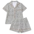 thumbnail image 1 of MEZZALL Women Pajama Sets Short Sleeve Lapel Button Shirts Tops With Shorts Leopard Printed Casual Loose 2 Piece Loungewear Relaxed Fit Sleepwear, 1 of 4