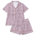 thumbnail image 1 of MEZZALL Women Pajama Sets Short Sleeve Lapel Button Shirts Tops With Shorts Leopard Printed Casual Loose 2 Piece Loungewear Soft Sleepwear, 1 of 4