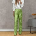 thumbnail image 1 of MEZZALL Women Party Sequin Elastic Waist Slim Fit Elastic Flare Pants Fashion Solid Color Pants Soft Daliy Slacks Trousers, 1 of 7