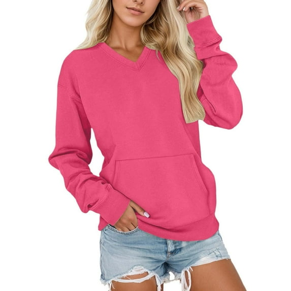 MEZZALL Women Pullover Sweatshirt Long Sleeve Soft Thermal Winter Wear Cozy Oversized Crewneck Tops With Pockets For Casual Athletic Comfort Cozy Fall Clothing