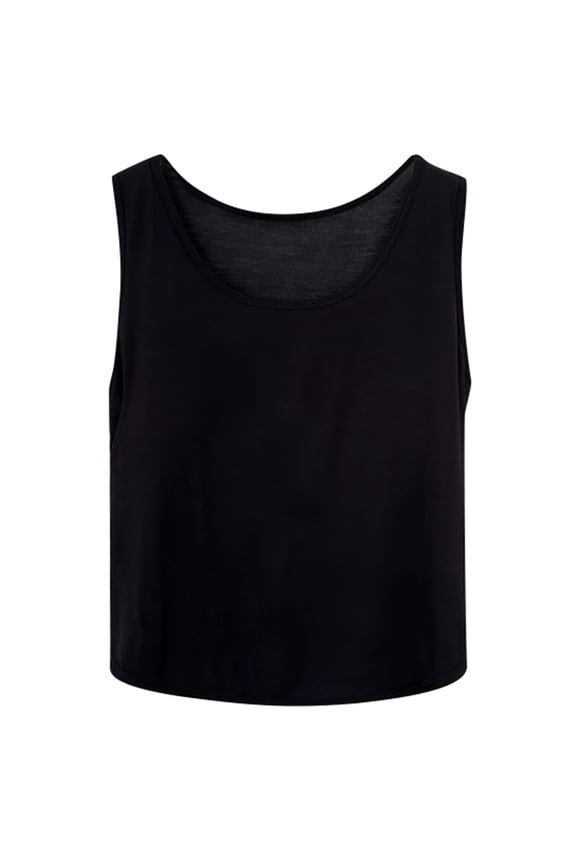 Women Round Neck Padded Tank Tops Summer Solid Color Sleeveless Design Cozy Ladies Camisole