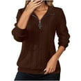 thumbnail image 1 of MEZZALL Women Solid Color Daily Stand Collar Half Zip Long Sleeve Athletic Sweatshirt O-Neck Pullover With Pockets Casual Light Exercise Winter Boho Fall Tops, 1 of 6