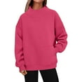 thumbnail image 1 of MEZZALL Women Solid Color Side Pocket Casual Pullover Sweater Soft Comfortable Long Sleeve Crewneck For Everyday Wear Sweatshirts Winter Birthday Fall Tops, 1 of 5