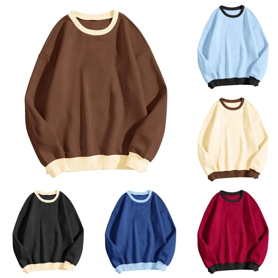 MEZZALL Women Sweatshirts Solid Color Long Sleeve Daily Home Outdoor Workout Crewneck Tops Basic Holiday Pullover