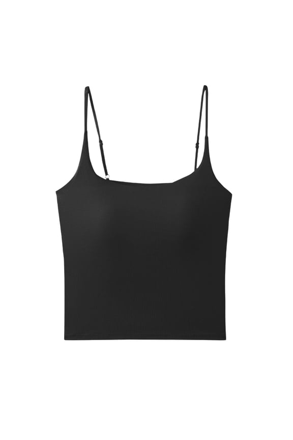 Women Tank Tops Elegant Solid Color O-Neck Camisole Built In Cups Seamless Back Design Lightweight Layering Tops Summer Sleeveless Without Restrictive Padding Versatile Female Camis