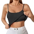 thumbnail image 1 of MEZZALL Women Tank Tops Sleeveless Solid Color O-Neck With Shelf Bra Undershirt Adjustable Wide Strap Basic Tops With Bra Integrated Spaghetti Straps Undershirt With Built In Bra Classic Female Camis, 1 of 4