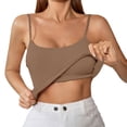thumbnail image 1 of MEZZALL Women Tank Tops Sleeveless Solid Color O-Neck With Shelf Bra Undershirt Adjustable Wide Strap Basic Tops With Bra Integrated Spaghetti Straps Undershirt With Built In Bra Shir Comfort Camis, 1 of 3