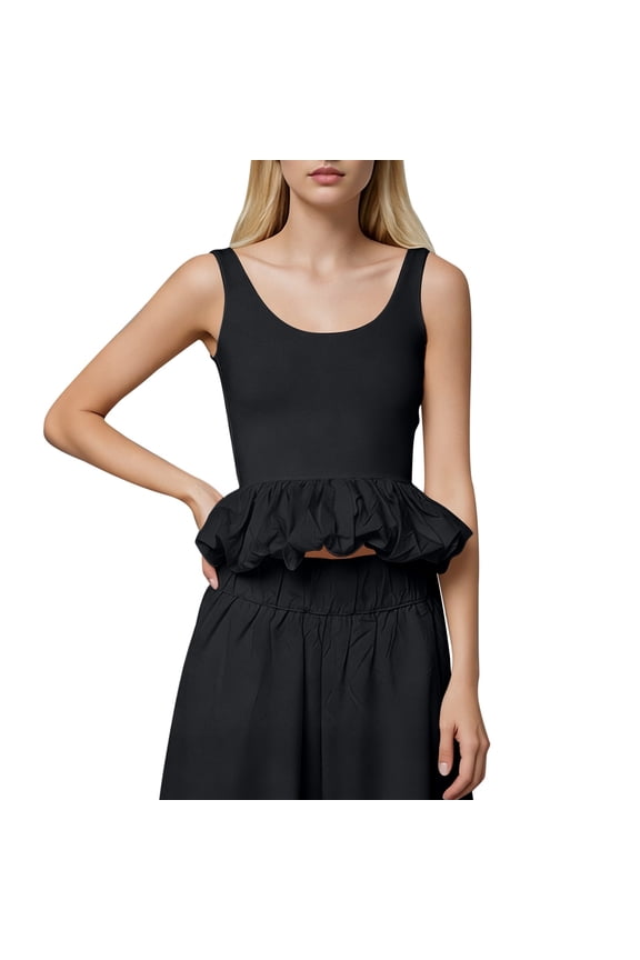Women Tank Tops Summer Solid Color Fashionable Sleeveless Round Neck Backless Sheer Tops Soft Ladies Camisole
