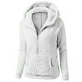 thumbnail image 1 of MEZZALL Women Winter Warm Zip Up Hooded Sweater Coat Soft Casual Outerwear Jacket For Cold Weather Comfort Sweatshirt Long Sleeve Holiday Fall Tops, 1 of 2