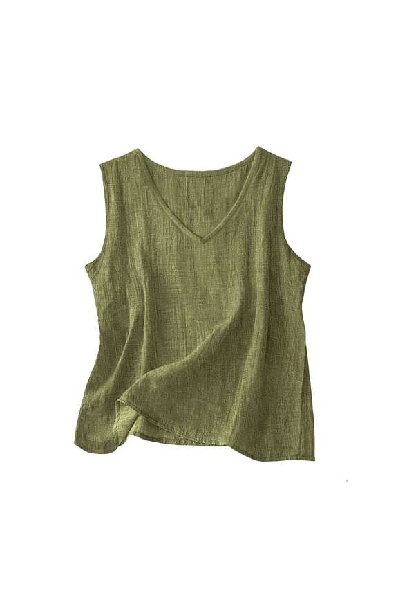 Women's Casual V Neck Tank Tops Sleeveless Summer Solid Color Breathable Comfortable Everyday Basic Blouse For All Seasons Stylish Female Camisole