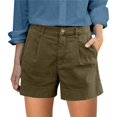 thumbnail image 1 of MEZZALL Women's Summer Solid Color Linen Shorts With Button Fly Elastic Waist Pockets Casual Comfortable Travel Shorts Vacation Daily Casual Bottoms, 1 of 5