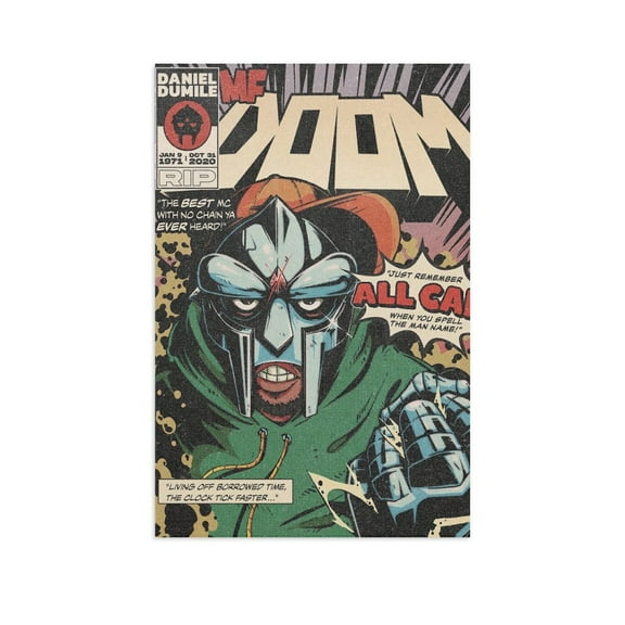MF DOOM Album Cover Canvas Posters Rap Music Wall Art Room Decor Print Posters Unframed 12x18inch(30x45cm)