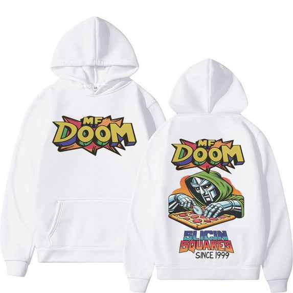 MF DOOM Comic Graphic Hoodie - Washed Vintage Fleece Lined Unisex Hip Hop Casual Pullover