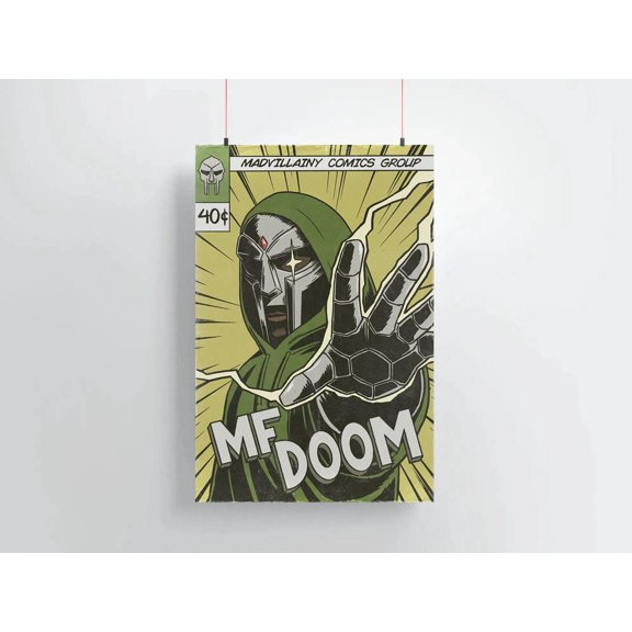 MF Doom Comic Poster, Classic Rap Hip Hop Wall Art