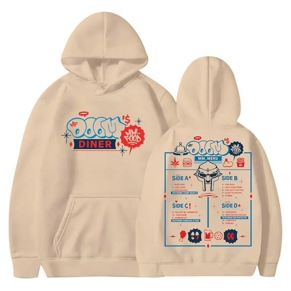 MF Doom Diner Hoodies Mm Food Album Logo Merch Hooded Cosplay Women Men Fashion HipHop Sweatshirts