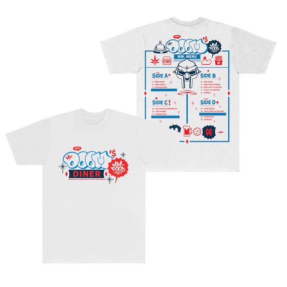 MF Doom Diner T-Shirts Mm Food Album Logo Merch Tee Cosplay Women Men Fashion HipHop Short Sleeve
