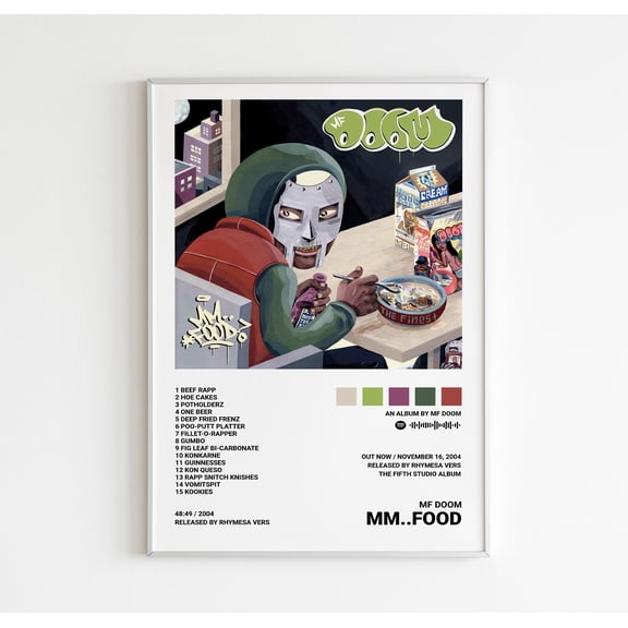 MF Doom MM Food Album Poster, Music Wall Decor