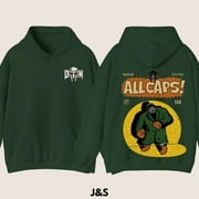 HOODIE HUB STORE MF Doom Madlib All Caps . Metal Face . MadVillain . Retro . 2k oversized . Warrior . Rock – Great Gift Option Unisex Comfort Hoodie, Color: Ash Grey, Size: S